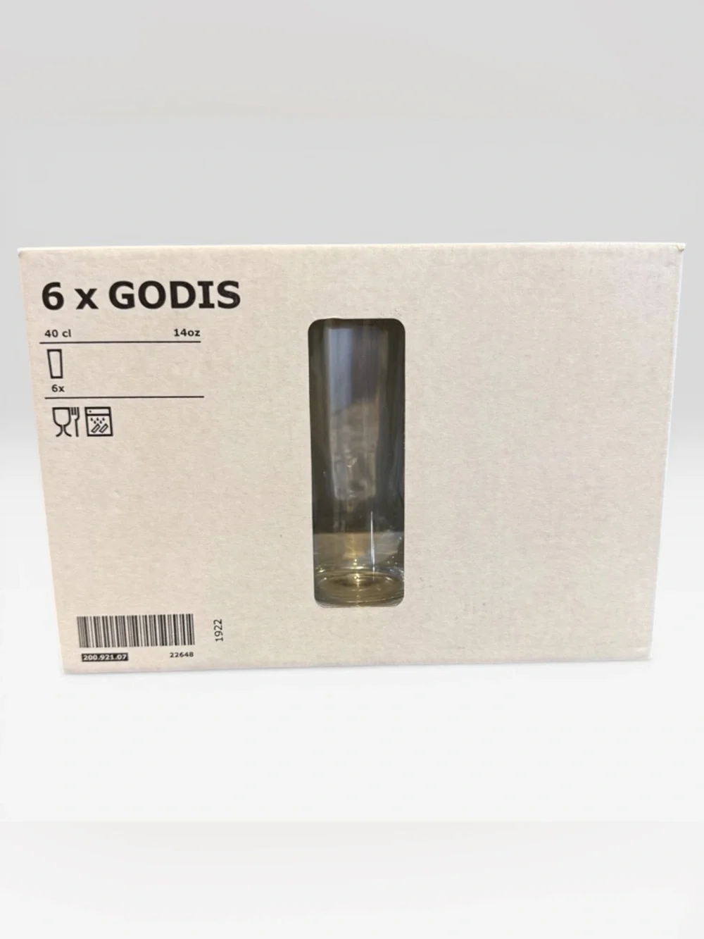 IKEA Godis Clear Stackable Drinking Glasses Tumblers 14 oz. New in Box Set Of 6